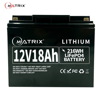 глубокая батарея лития 12v цикла LiFePO4 18ah заменить свинцовокислотную батарею